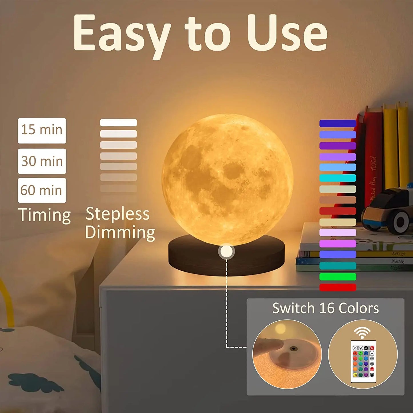 3D Led Moon Night Lamp 360°